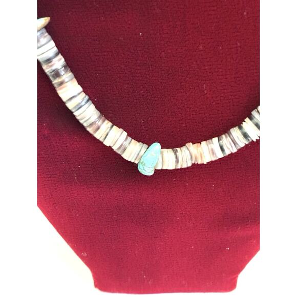 Vintage Navajo Turquoise Heishi Bead Single Strand Necklace - Picture 2 of 6